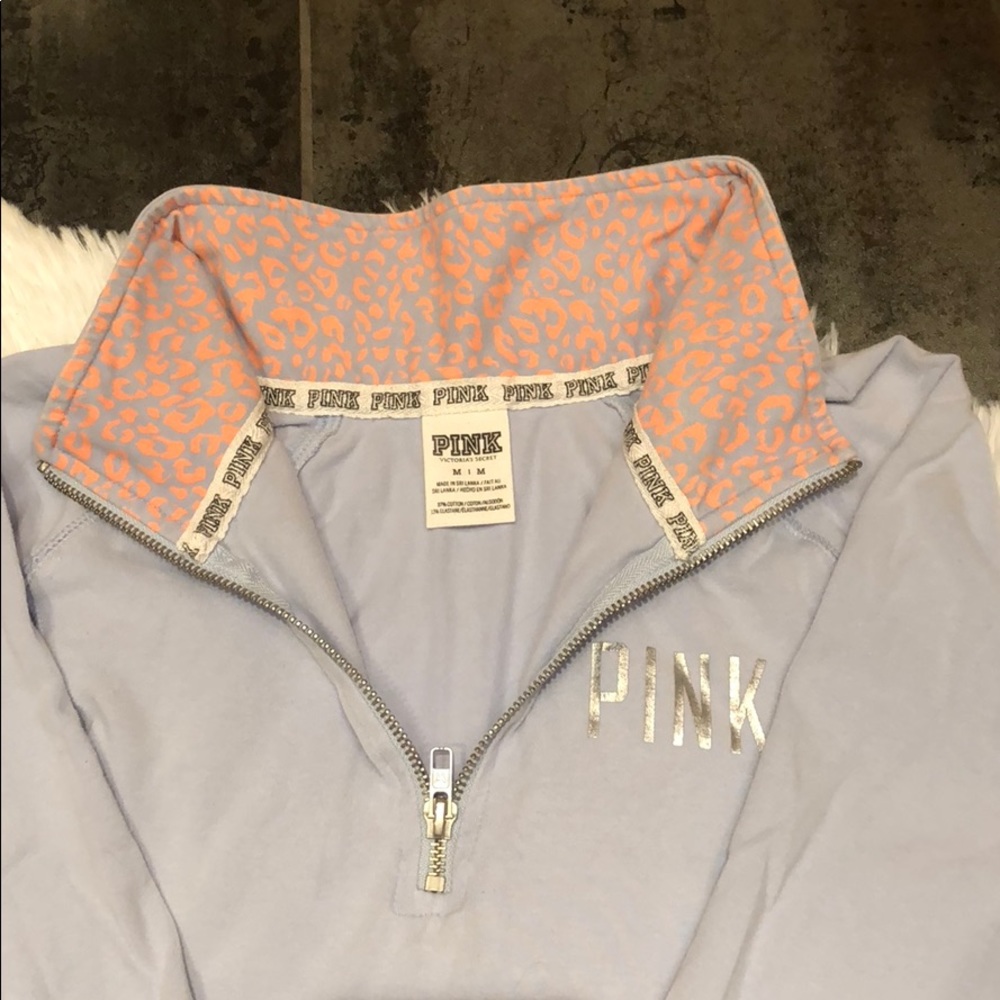 PINK Light Blue 1/4 Zip - Picture 2 of 4